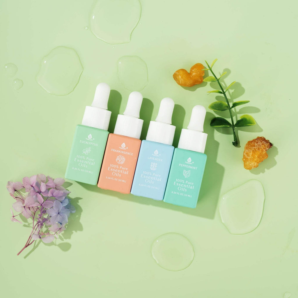 100% Pure Natural Essence Essential Oils – Healing Power with Eucalyptus, Frankincense, Lavender, and Peppermint