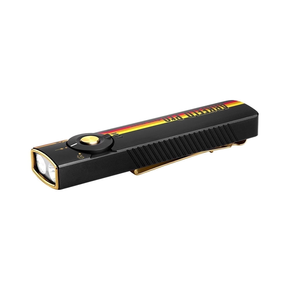 Arkfeld Pro Flat Rechargeable EDC Flashlight with 1300 Lumens LED Light UV and Laser(Red CW 5700K-6700K)