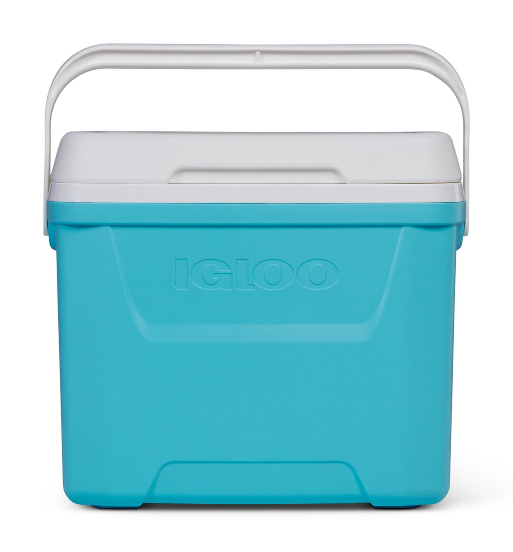 28 QT Laguna Hard-Sided Ice Chest Cooler, Aqua Blue and White