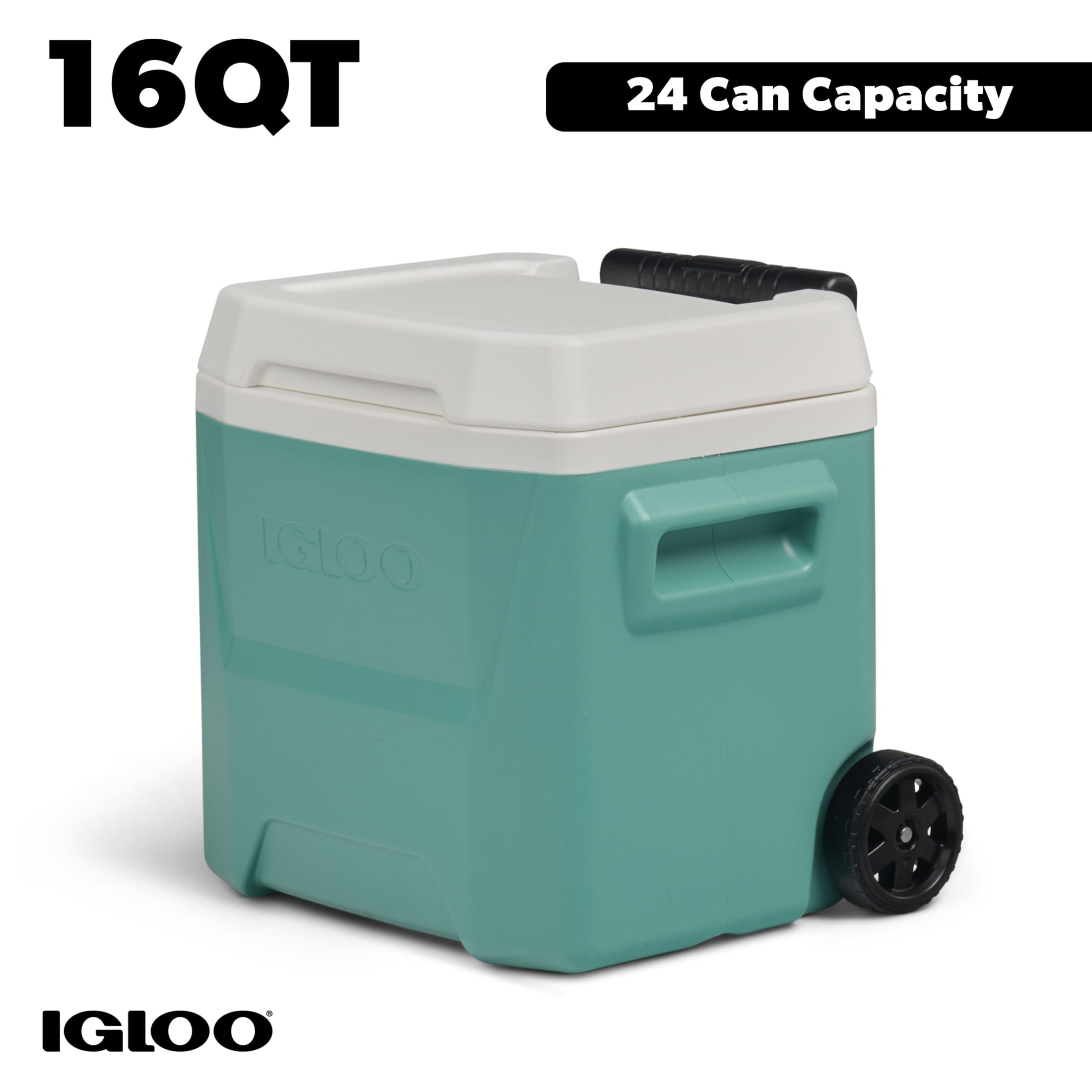 16 QT Laguna Hard Sided Ice Chest Cooler with Wheels, Aqua Blue
