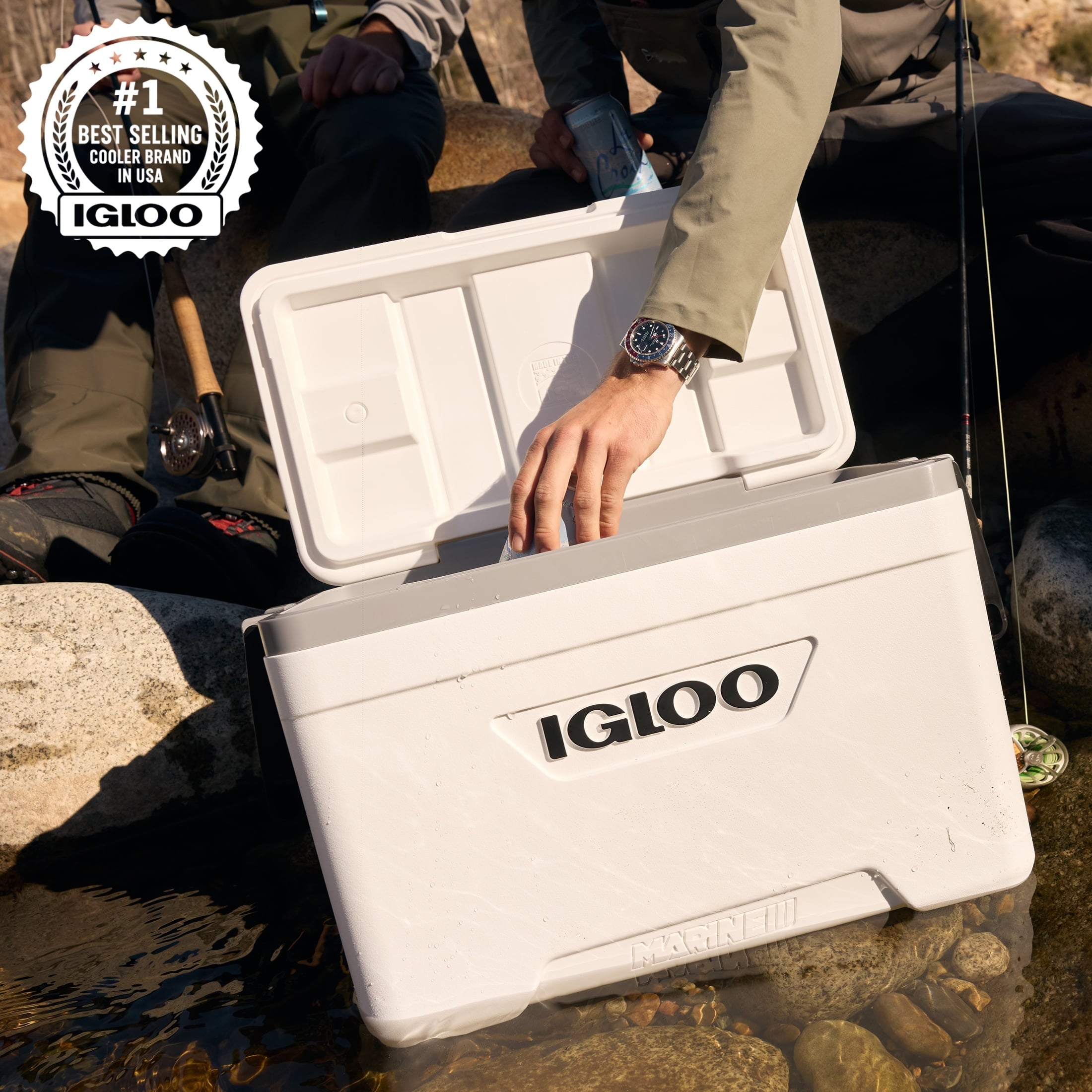 25 QT Marine Hard Sided Cooler, White