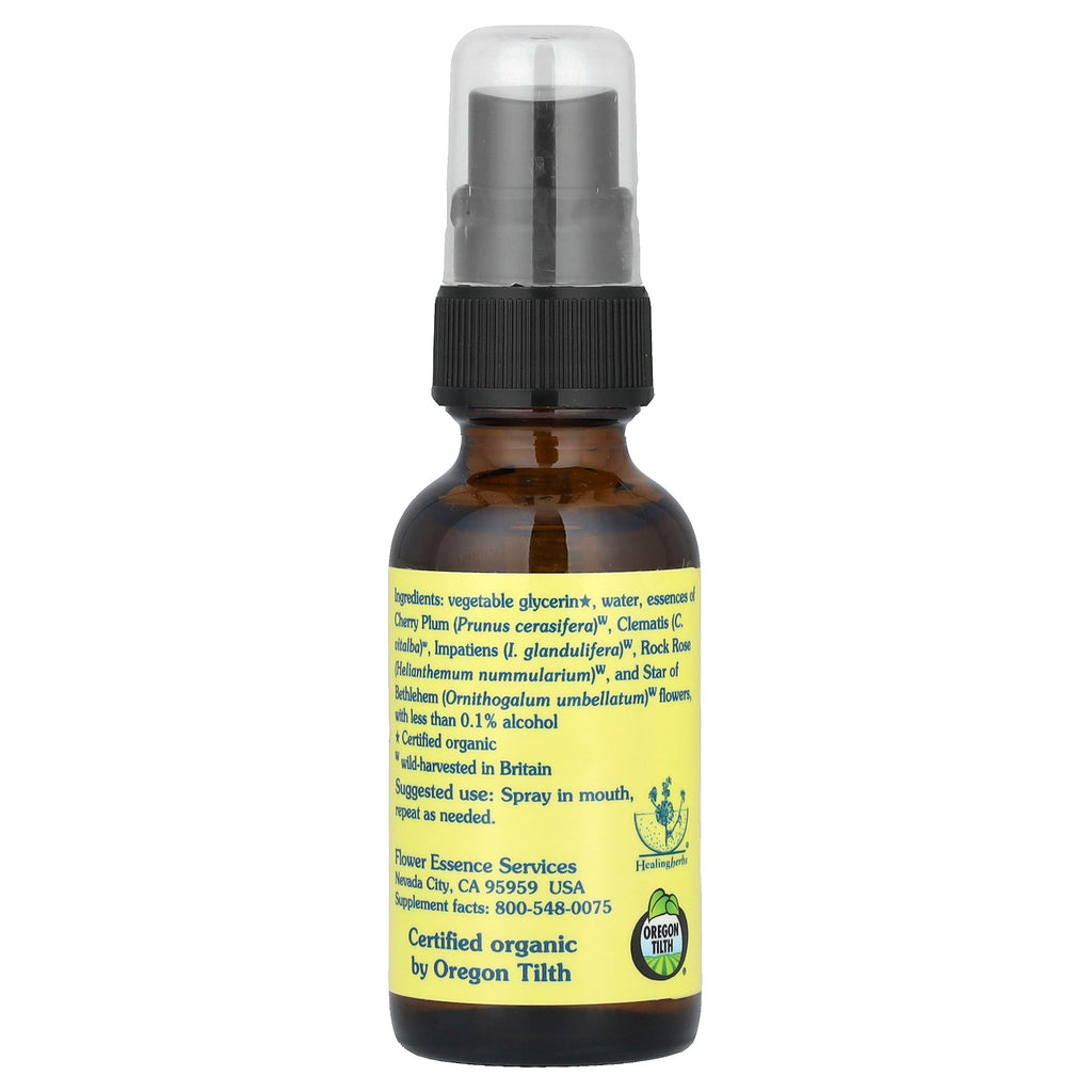 Flower Essence Services Five-Flower Formula, Flower Essence Spray, Non-Alcoholic, 1 fl oz (30 ml)
