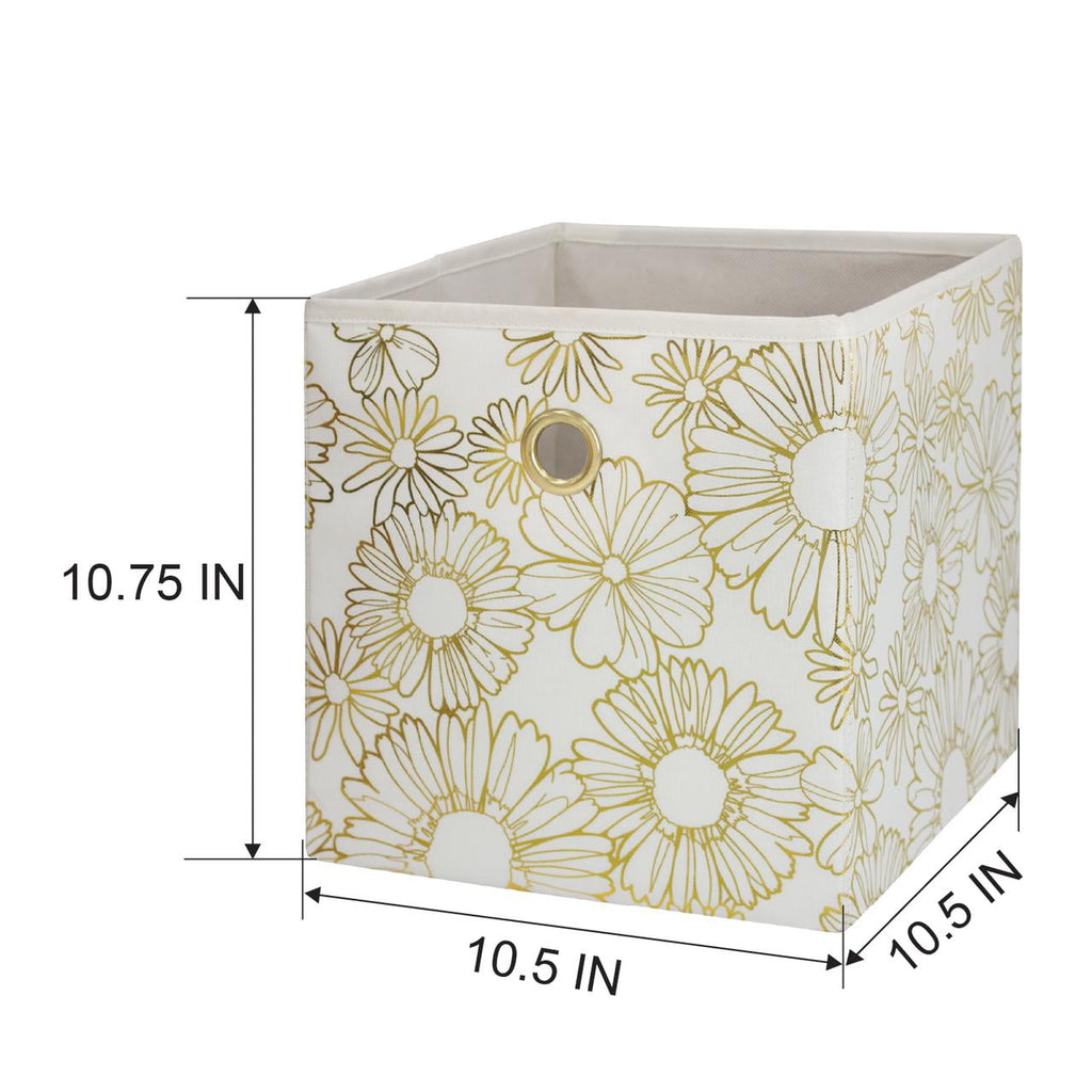 Collapsible Fabric Cube Storage Bin, Rich Black