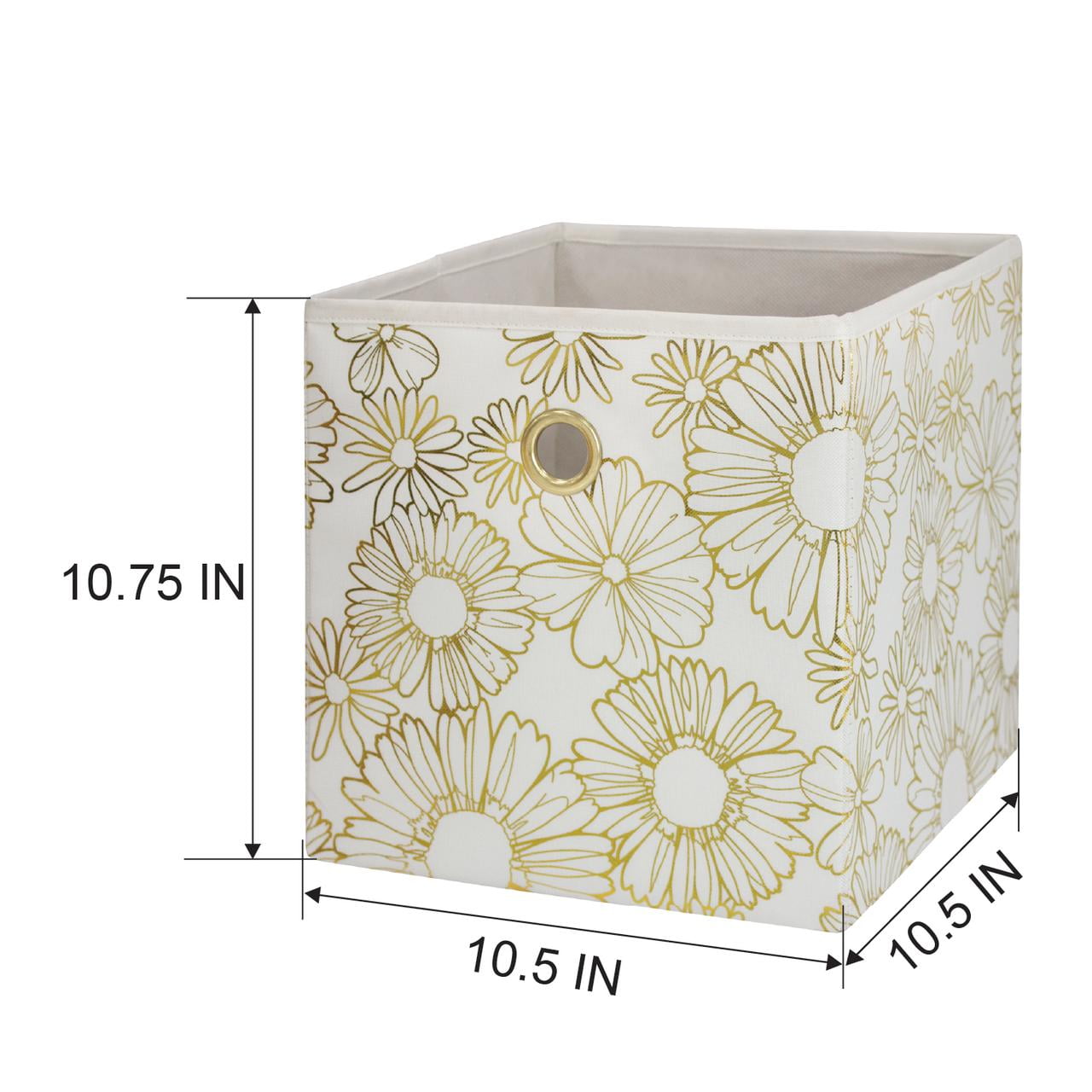 Collapsible Fabric Cube Storage Bin, Rich Black