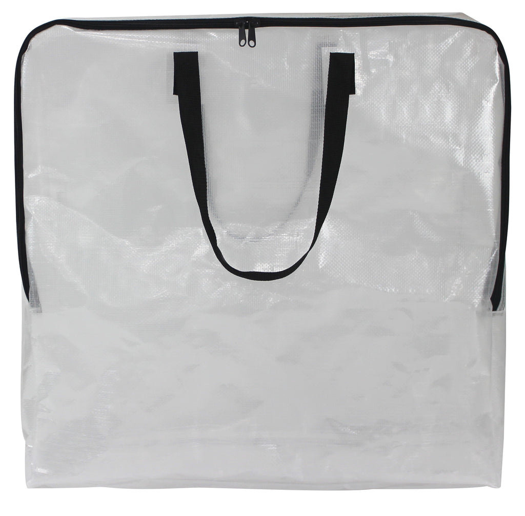 Clear 24 Gallon Heavy Duty Slim Storage and Moving Bag with Zipper Closure and Dual Carry Handles