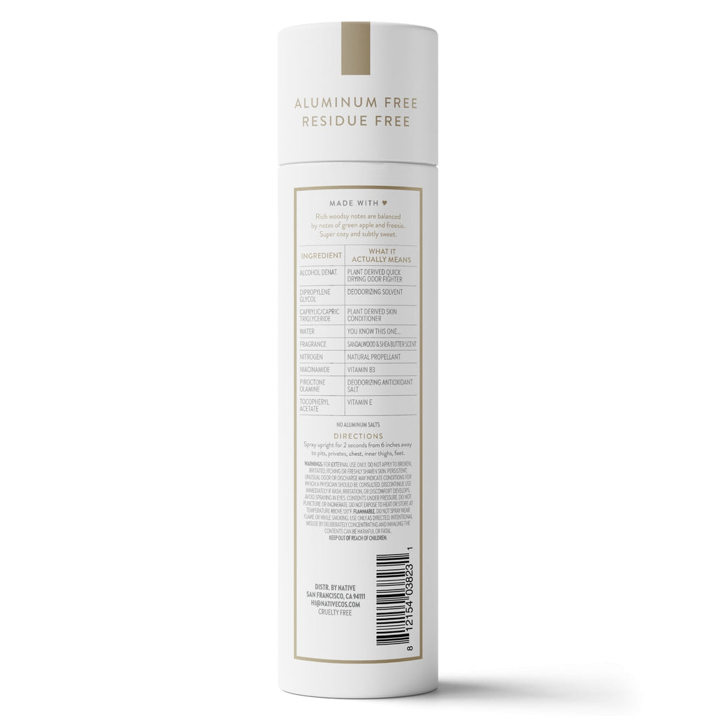 Deodorant Body Spray, Sandalwood & Shea Butter, Aluminum Free, for Women and Men, 3.5 oz