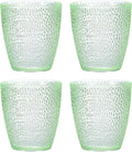 7oz Acrylic Drinking Glasses, 4Pcs Tumblers Drinkware Unbreakable Water Glasses Cups & for Home Outdoors Restaurant, Emerald