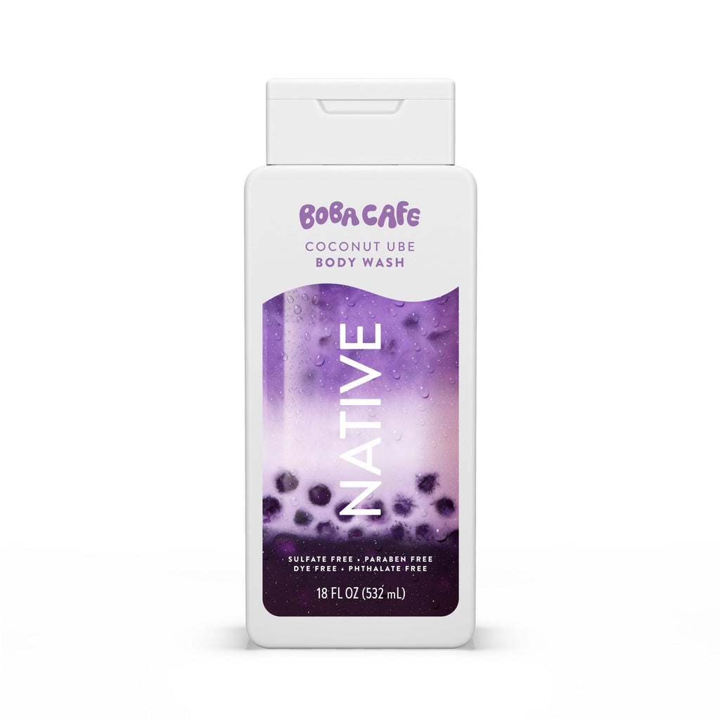 Body Wash, Limited Edition Coconut Ube, Sulfate Free Body Wash for Women & Men, Boba Café, 18 fl oz