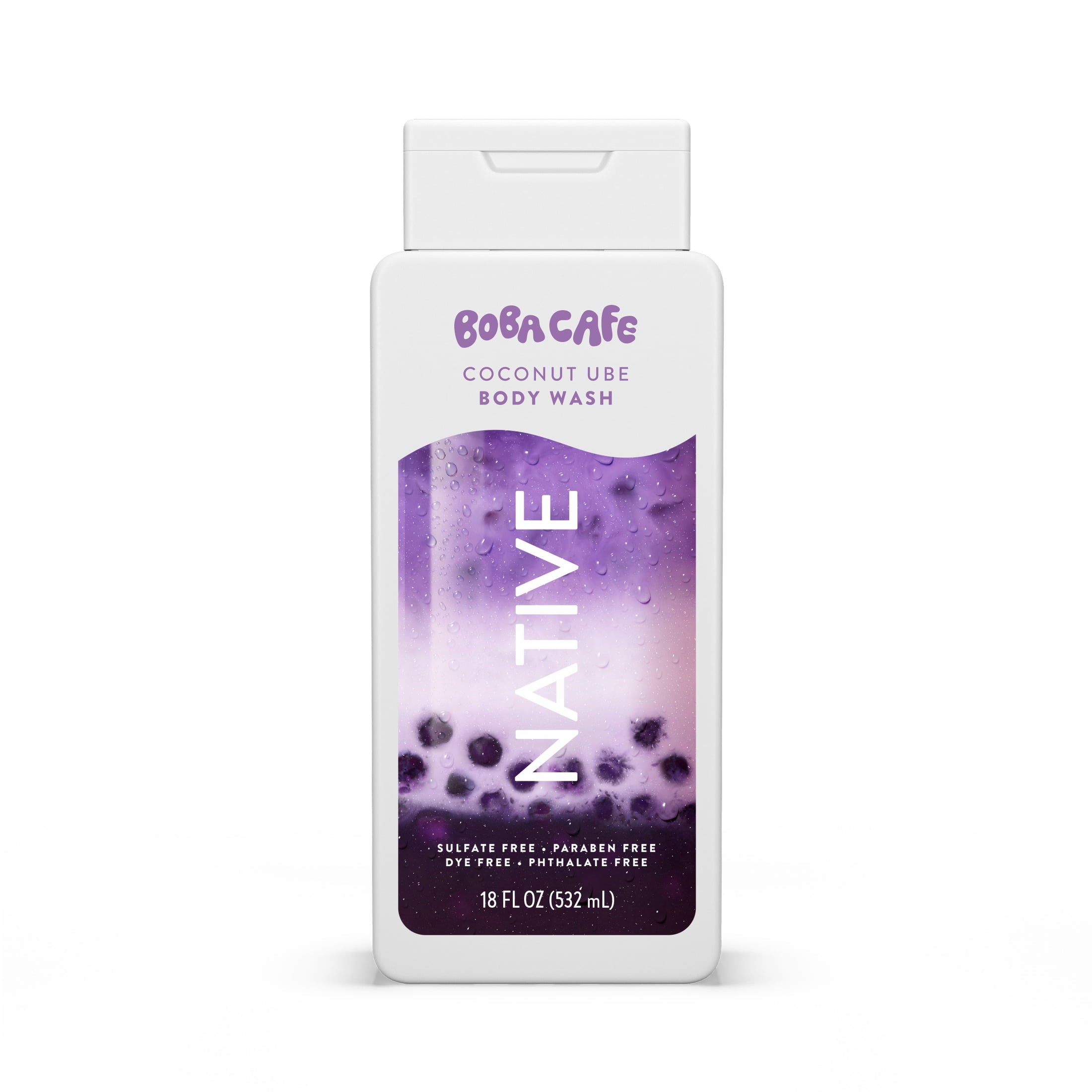 Body Wash, Limited Edition Coconut Ube, Sulfate Free Body Wash for Women & Men, Boba Café, 18 fl oz