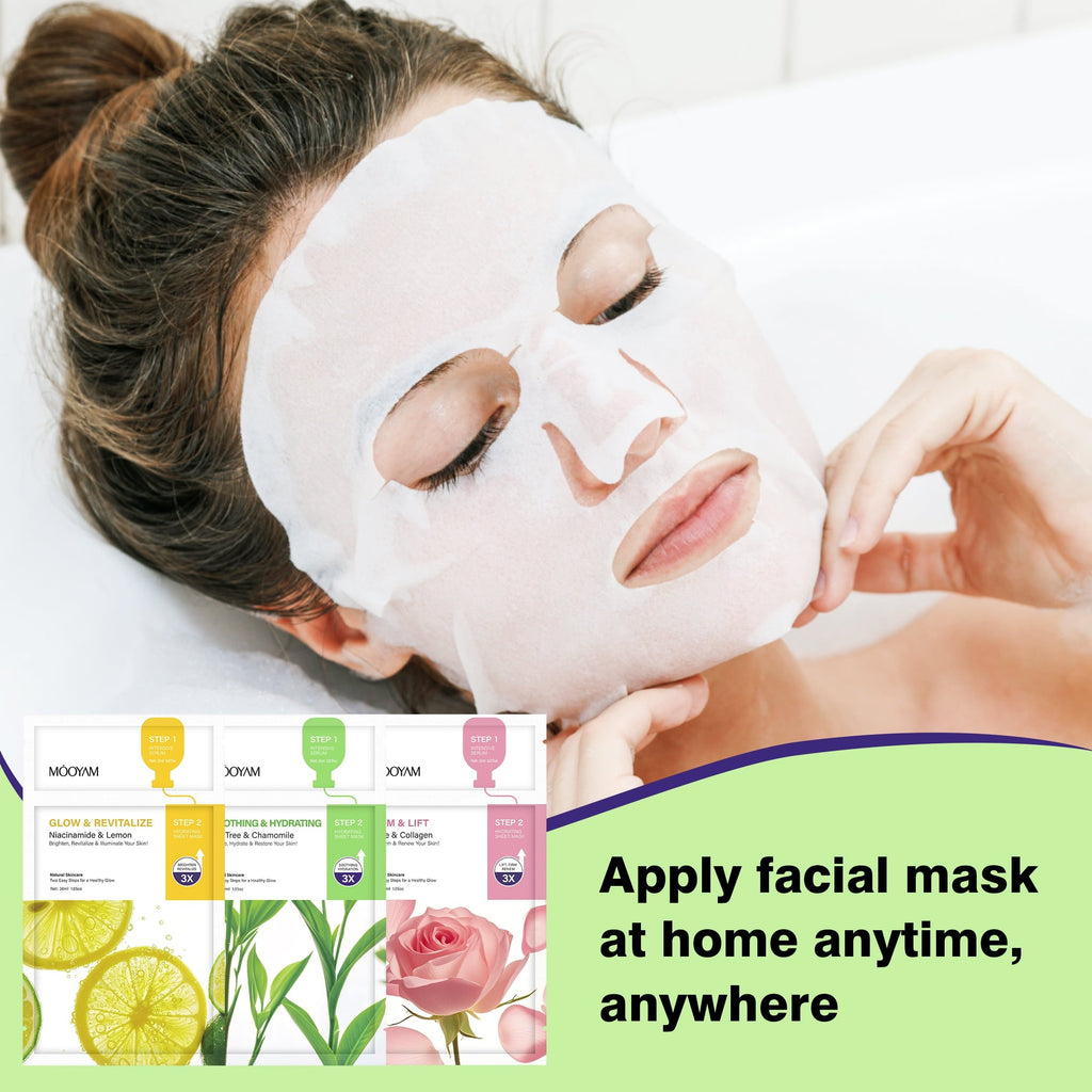 11 Pack Fruit Moisturizing Facial Mask Sheet, Rich in Fruit Essence Face Mask to Brighten and Hydrate Dull Skin