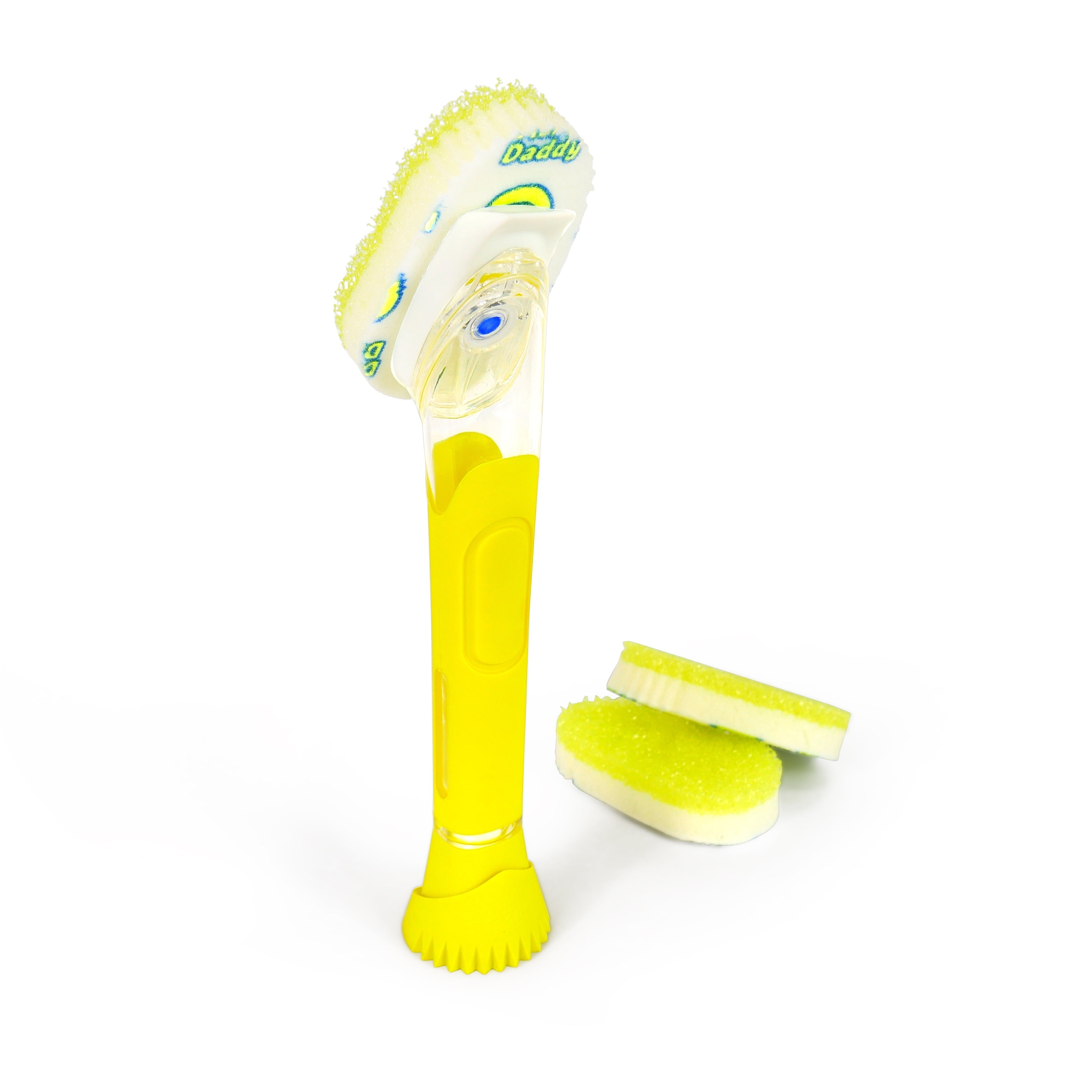 Dish Daddy Non-Scratch Sponge Dishwand with Non-Scratch Scrub Dishwand Refills, 3 Count