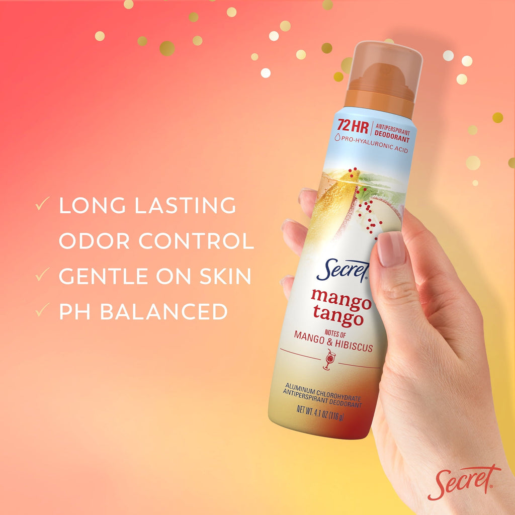Dry Spray Antiperspirant Deodorant for Women, Mango Tango, 4.1 oz