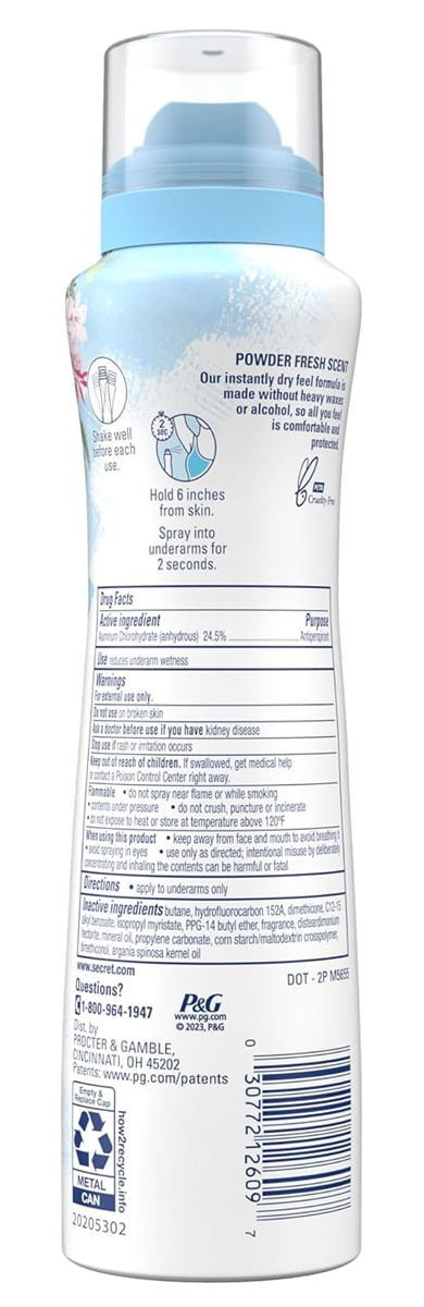Deodorant Dry Spray Original Powder Fresh 4.1oz