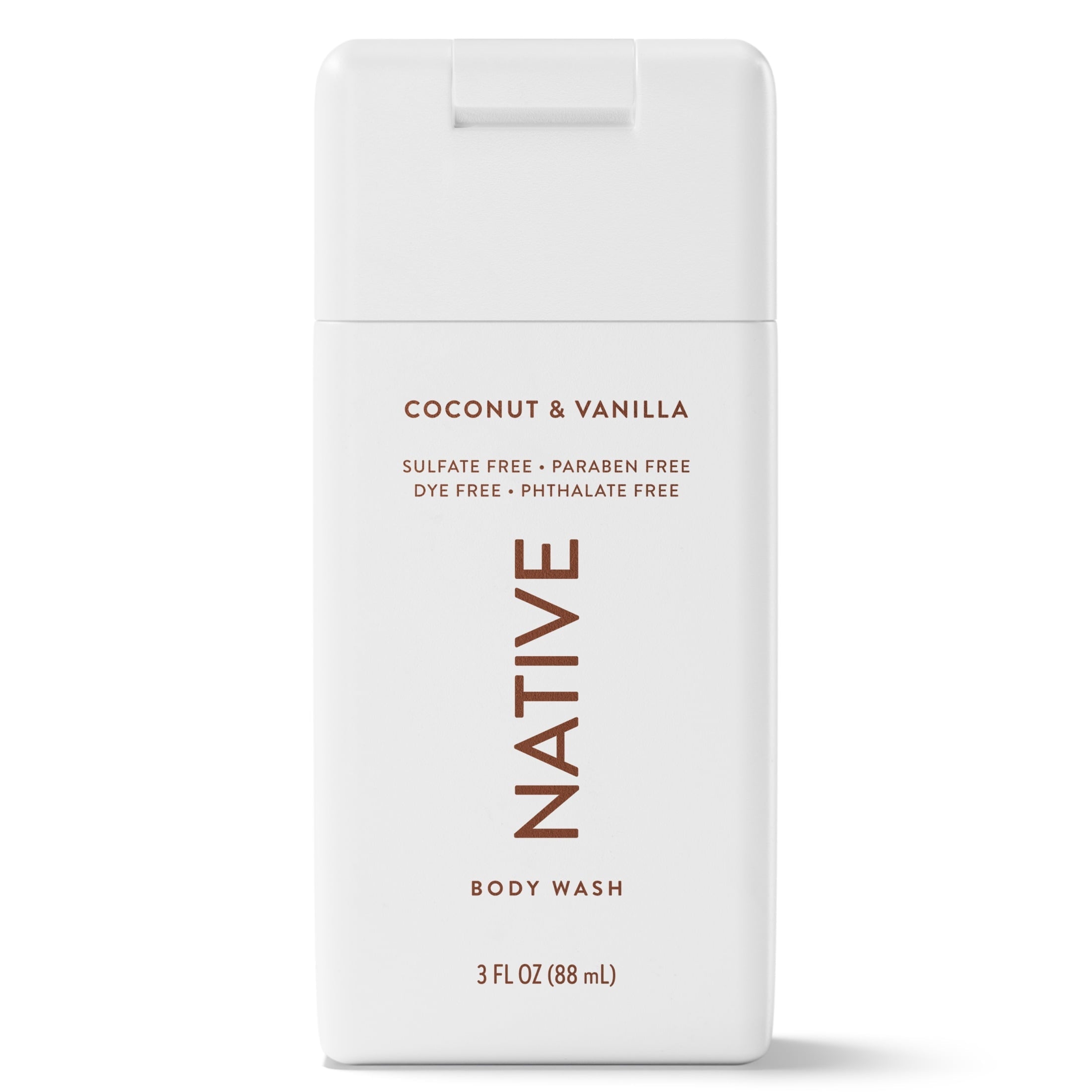 Body Wash, Sulfate Free, Coconut & Vanilla, for Women and Men, Travel Size 3 oz