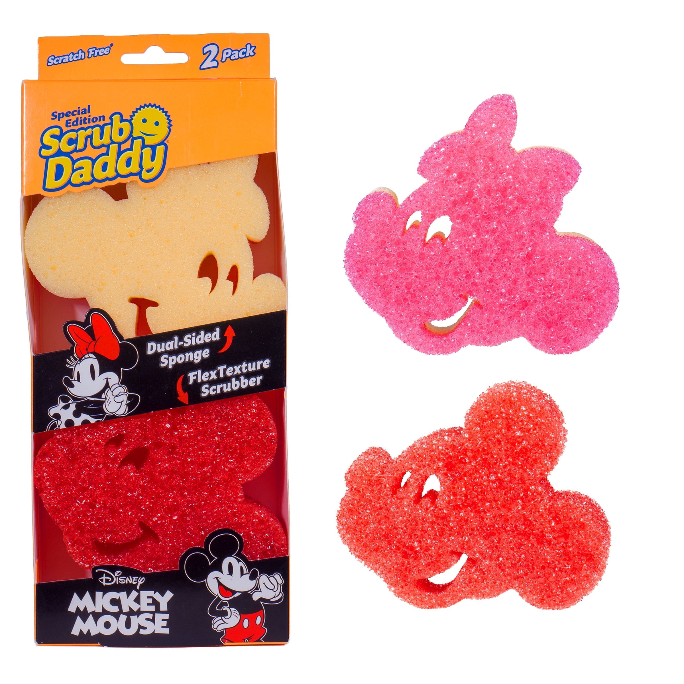 Disney Mickey & Minnie Mouse Non-Scratch Cleaning Sponges, 2-Pack