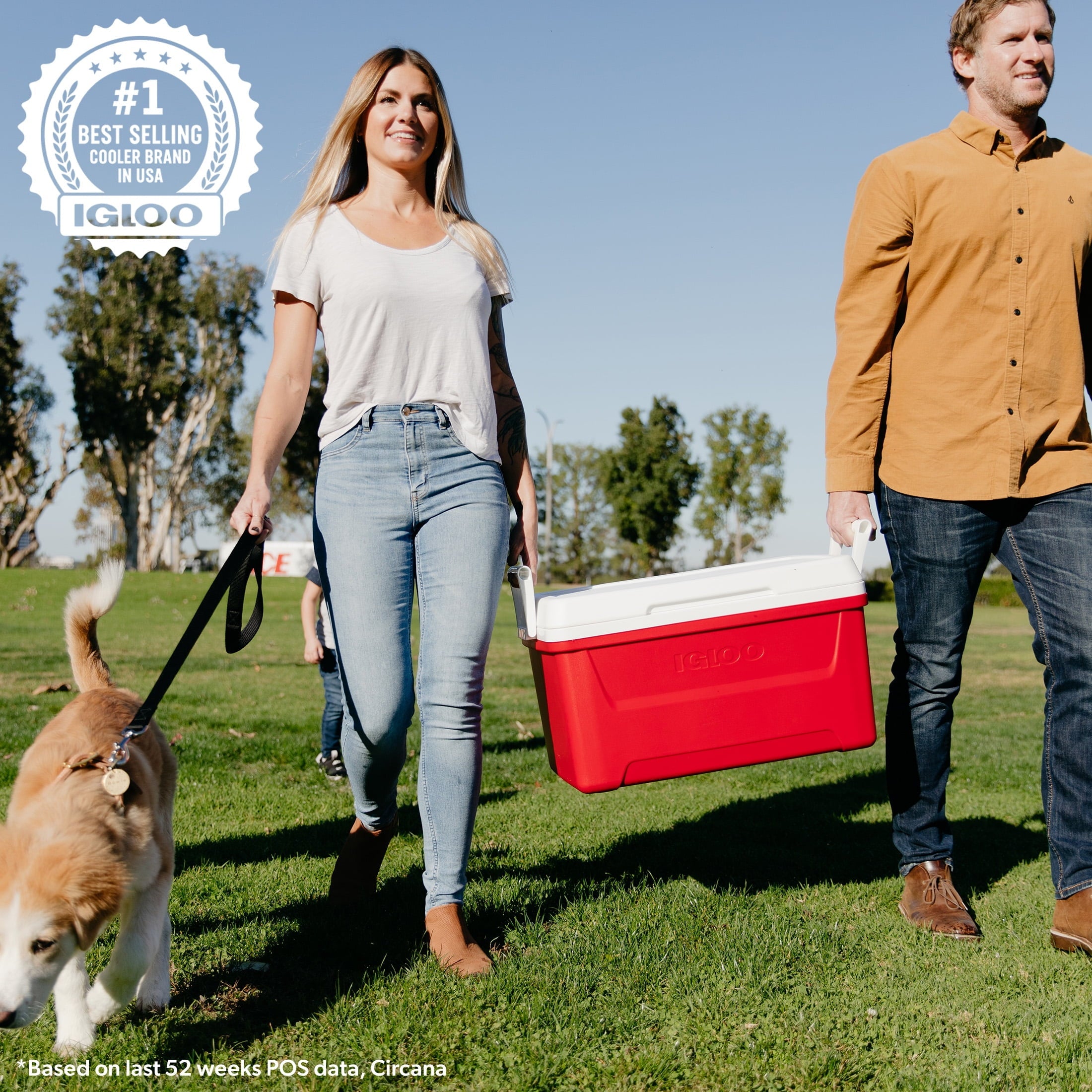 48 QT Laguna Hard Sided Ice Chest Cooler, Red