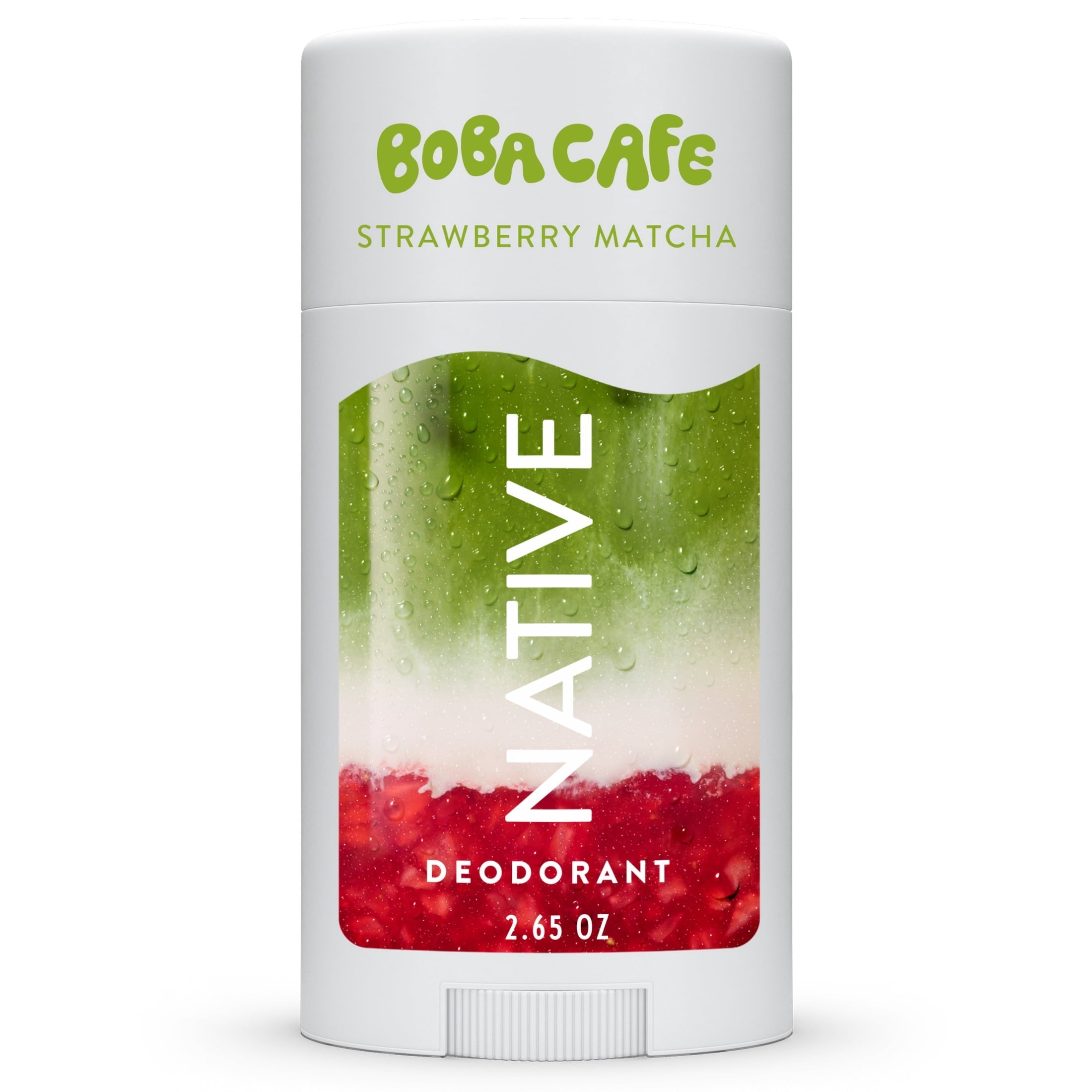 Aluminum Free Deodorant, Limited Edition Strawberry Matcha, 72 Hour Odor Protection, for Women and Men, Boba Café, 2.65oz
