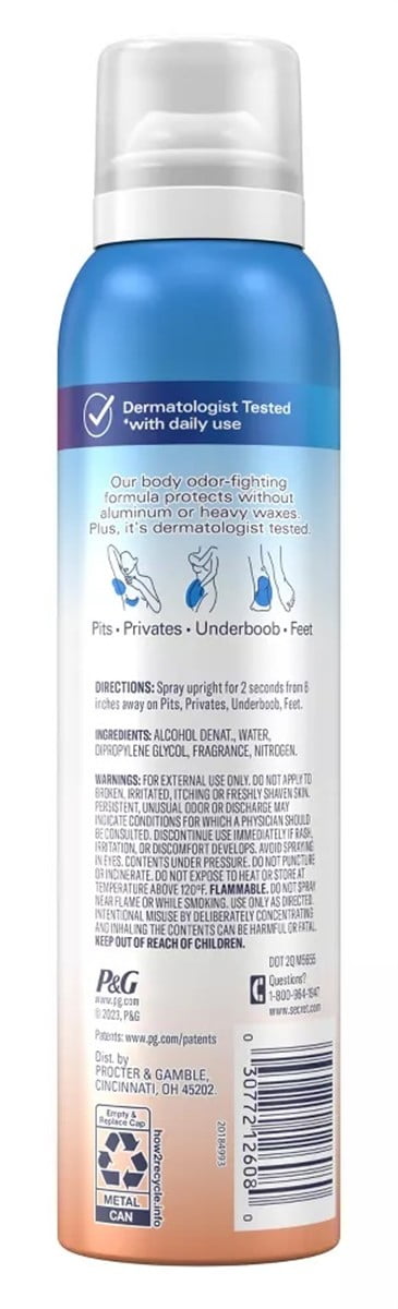 Deodorant Spray Whole Body Peach + Vanilla 3.5oz (Pack of 2)