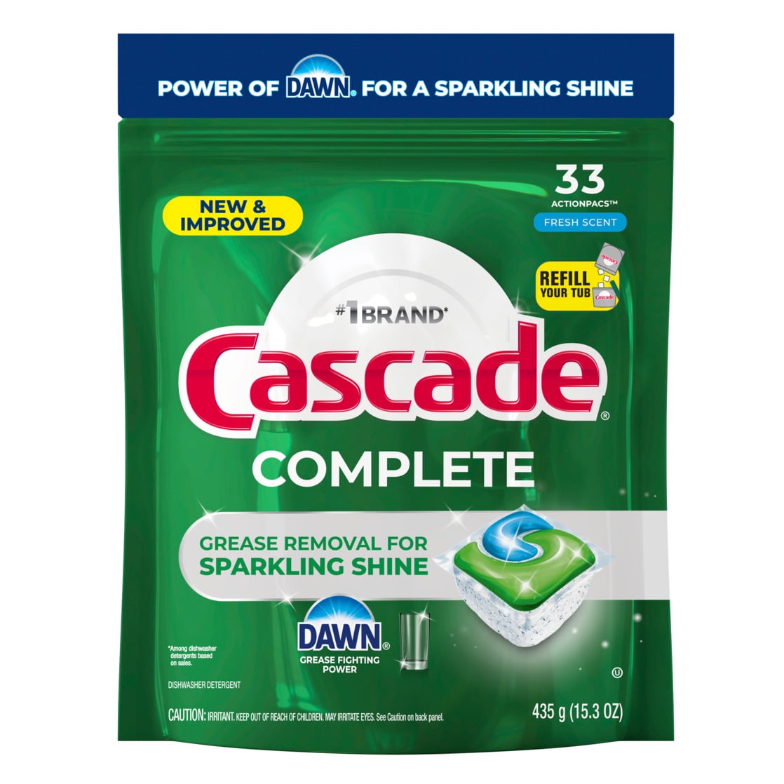 Complete Dishwasher Detergent Fresh, 33ct