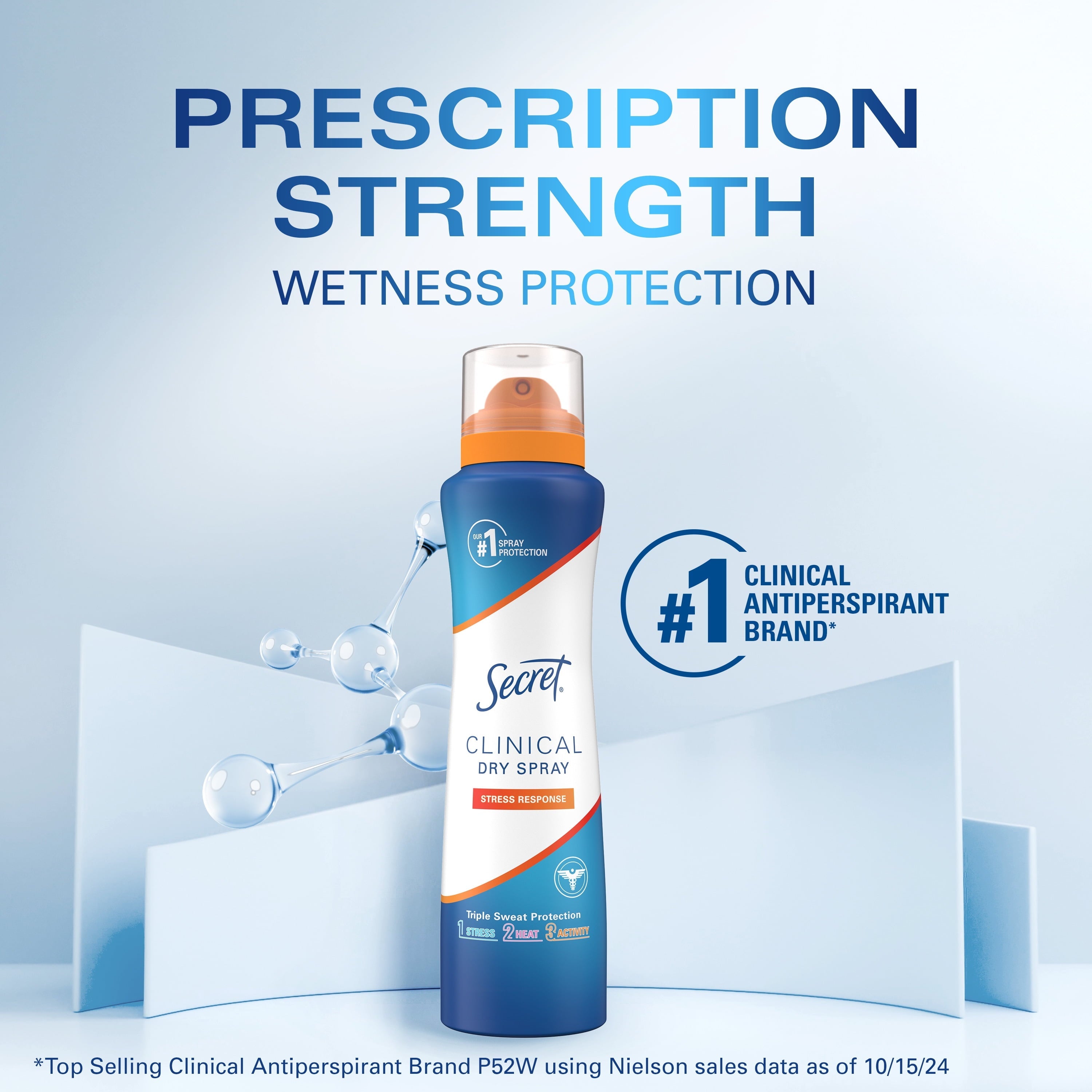 Clinical Strength Dry Spray Antiperspirant & Deodorant for Women, Stress Response Scent, 3.8oz