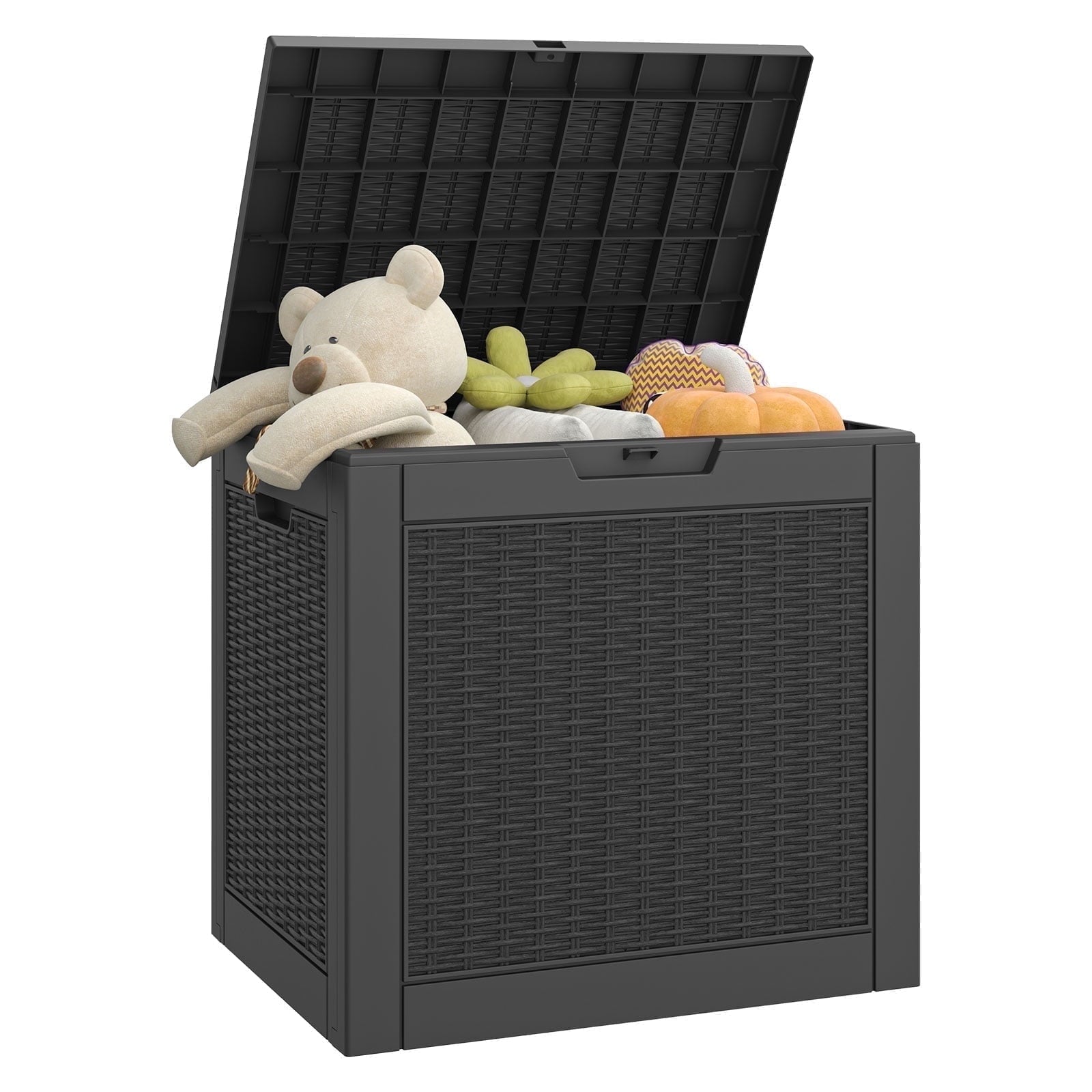 31 Gallon Deck Box, Resin Outdoor Storage Box, and Storage Deck Box for Garden Tools, Supplies, Toys