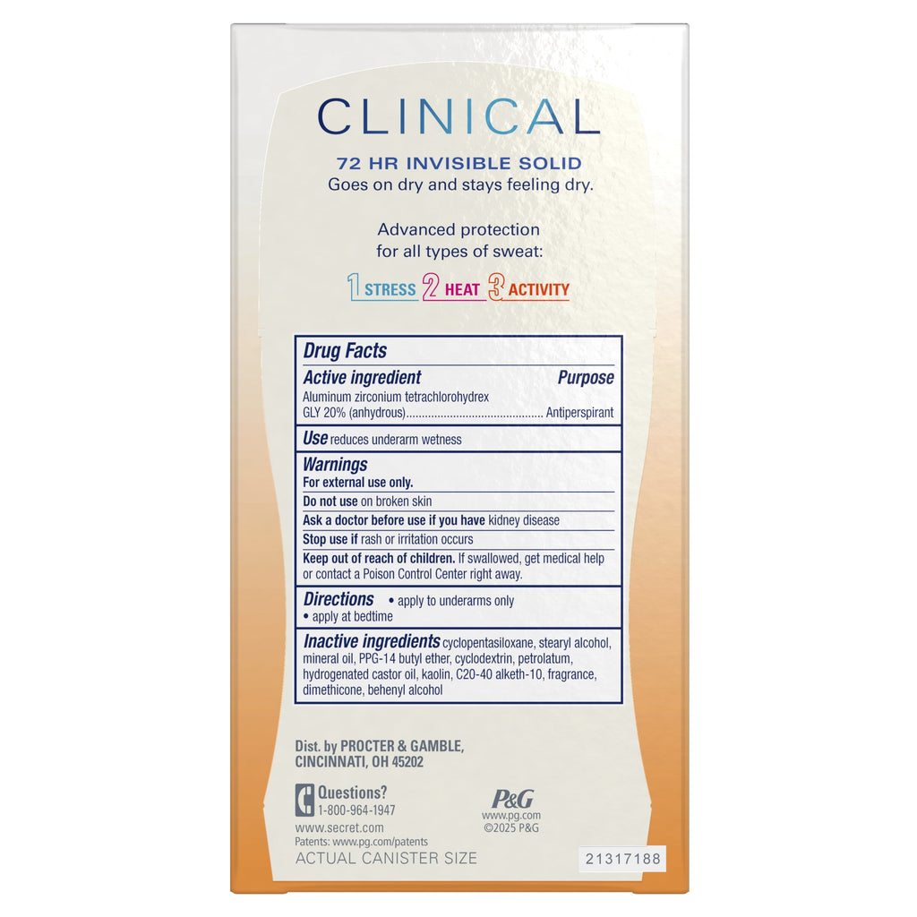 Clinical 72 HR Invisible Solid Antiperspirant Watermelon Fizz with Pro-Hyaluronic Power 1.6 oz
