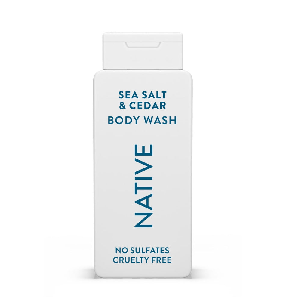 Body Wash, Sea Salt & Cedar, Sulfate Free, Naturally Derived Ingredients, 24hr Freshness, for Women & Men, 18 fl oz
