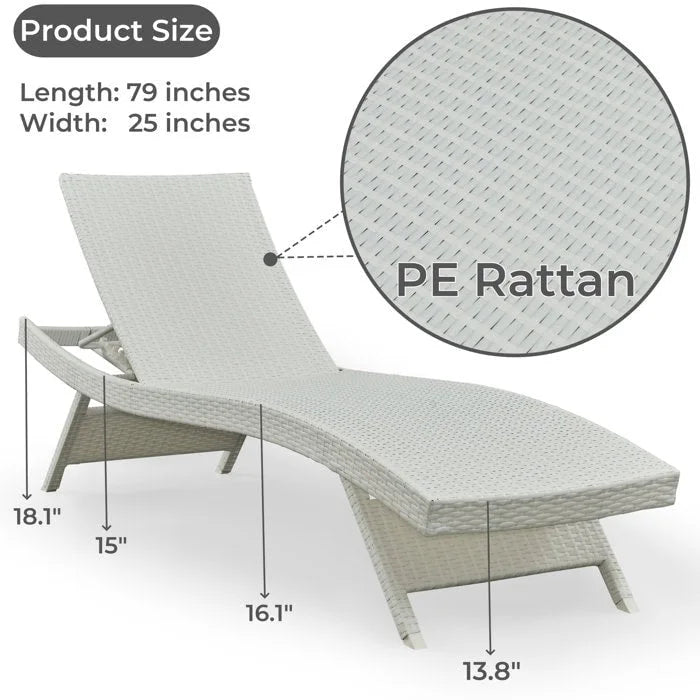 All Weather Wicker Chaise Lounge - Set of 2