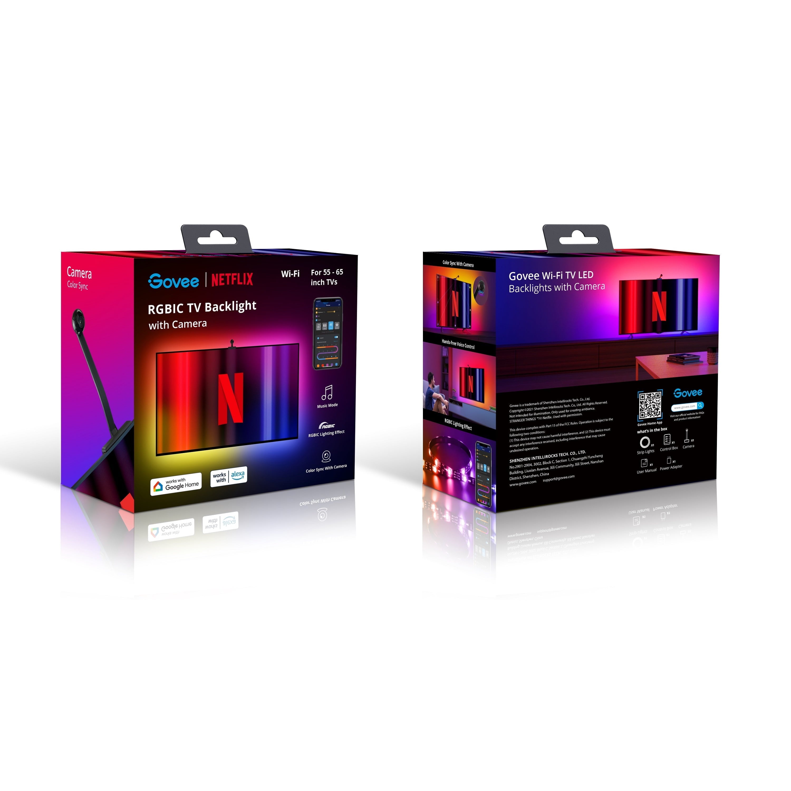 55-65" Co-branded with Netflix LED Backlight Television Type with Wi-Fi, Camera, Microphone