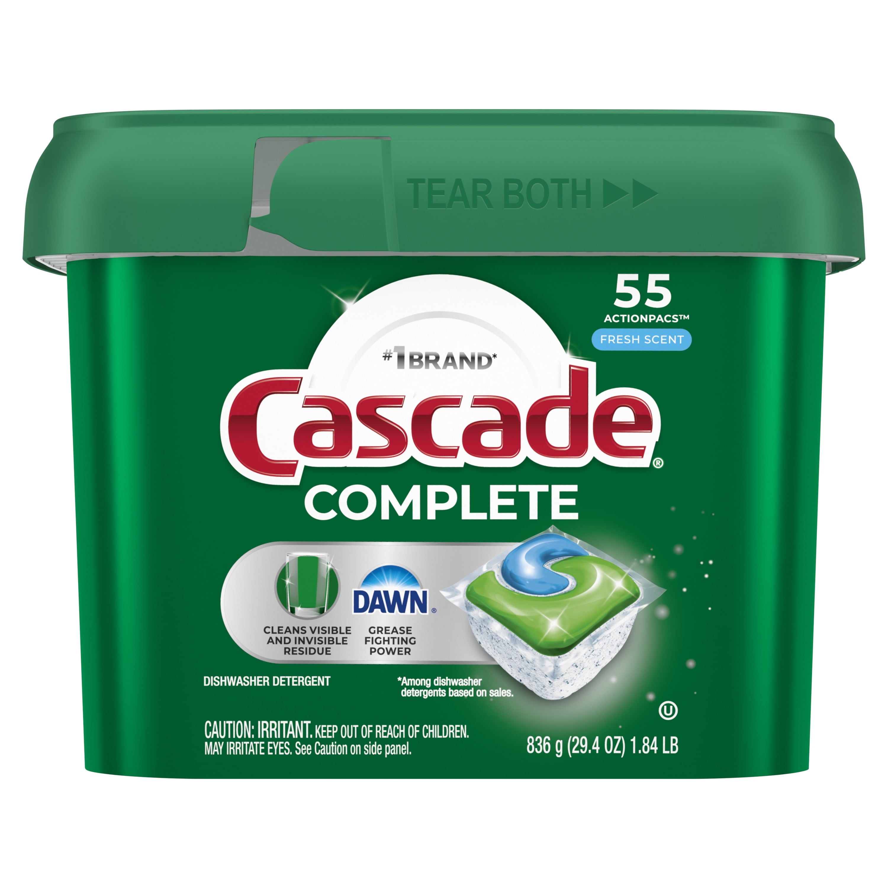 Complete Dishwasher Pods, Dishwasher Detergent, Dish Detergent Soap, Fresh, 55 Count