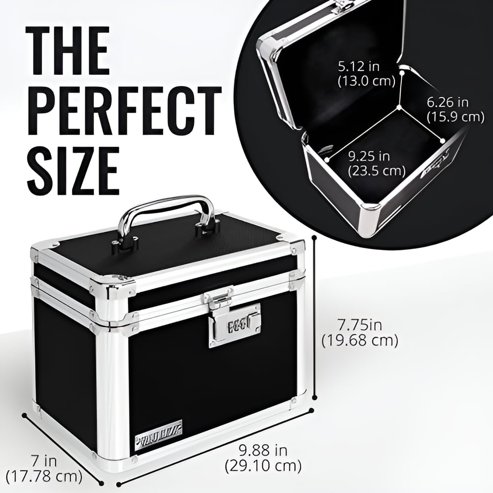 Combo Lock Storage Box, Black, Medium Density Fiberboard, VZ00102-2