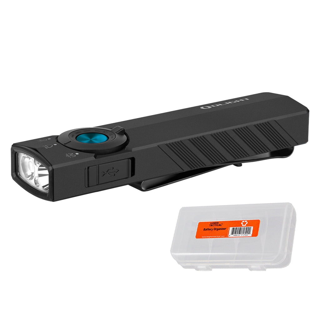 Lite 1200 Lumen Rechargeable EDC Flashlight with UV Light + LumenTac Organizer