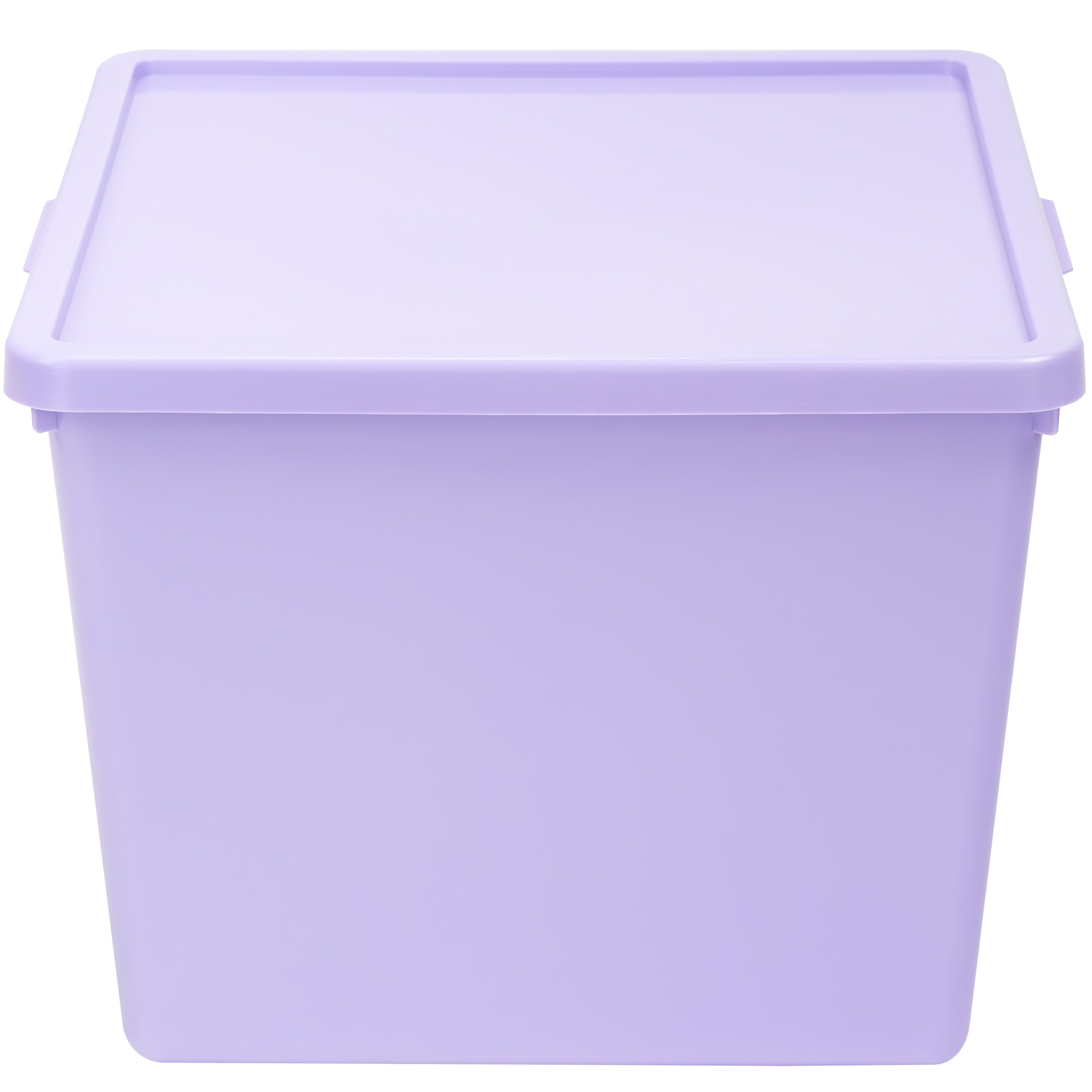 Kids Large Tinted Clear Plastic Stacking Storage Bin with Lid, Grey, 12 in x 12.4 in x 9.4 in