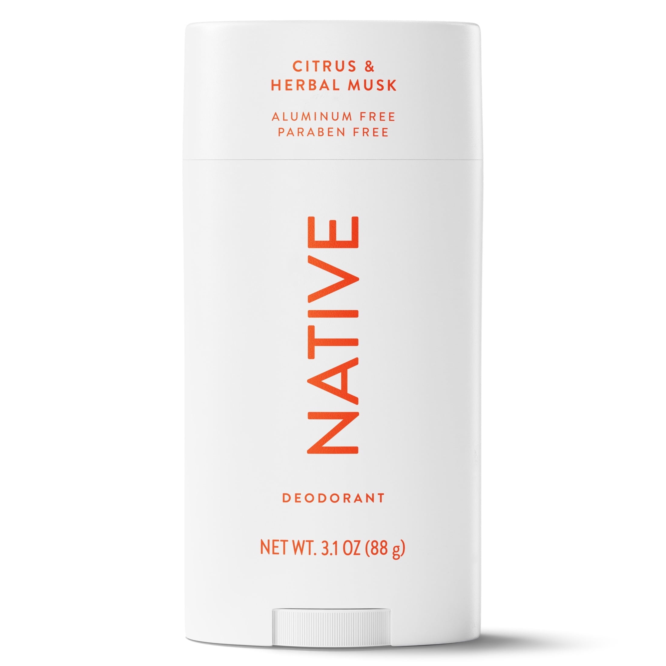 Aluminum Free Deodorant For Men, 72 Hour Solid Deodorant Stick, Citrus & Herbal Musk, 3.1oz