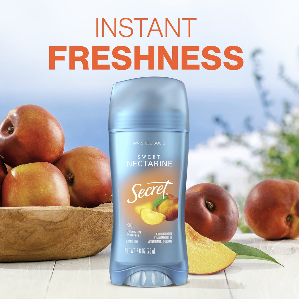 Fresh Antiperspirant Deodorant Invisible Solid for Women, Nectarine, 2.6 oz