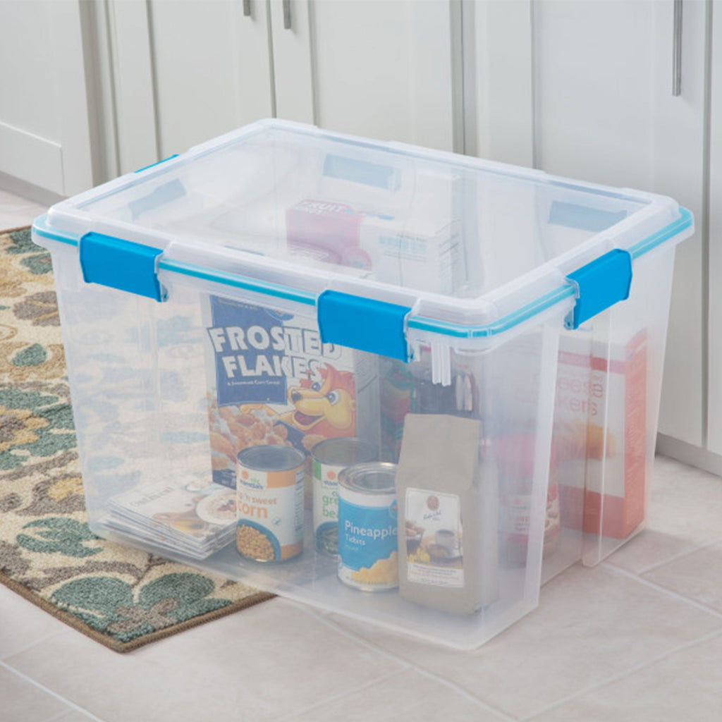 7.5 Quart Clear Plastic Storage Box with Latching Lids, (6 Pack)