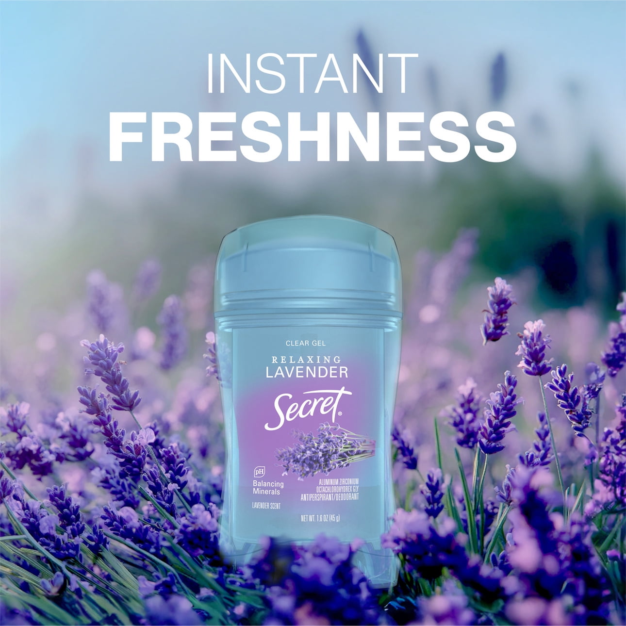 Antiperspirant Deodorant for Women, Fresh Clear Gel, Lavender, 2.6 oz