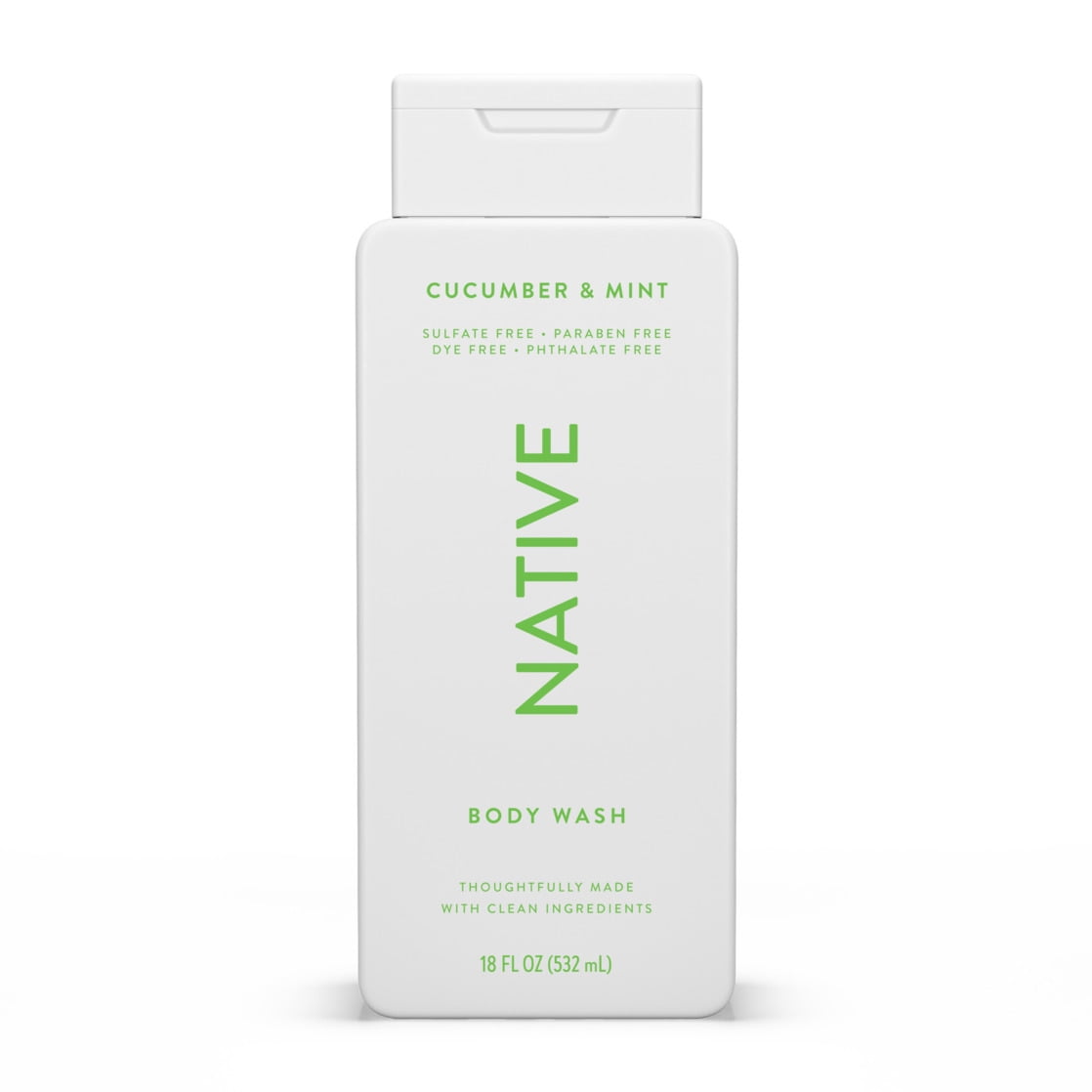 Body Wash, Cucumber & Mint, Sulfate Free, Naturally Derived Ingredients, 24hr Freshness, for Women & Men, 18 fl oz