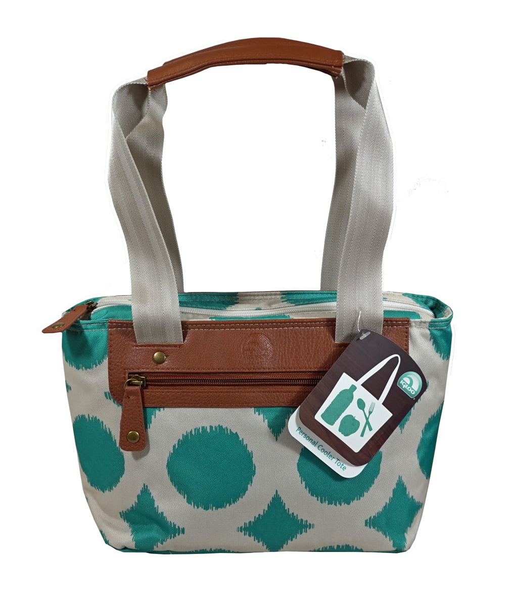 8 Can Insulated Cooler Backpack with Leather-like Trim, Light Green