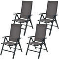 Costway 4PCS Patio Folding Dining Chairs Aluminium Adjustable Back - See details