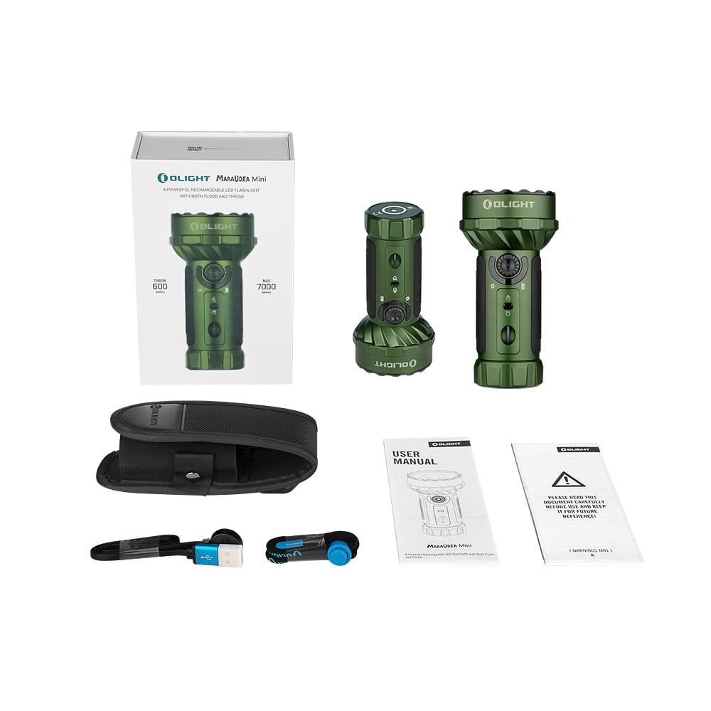 Marauder Mini 7,000 Lumens Bright Flashlight with 600 Meters Beam Distance, Powerful RGB Lights, Magnetic Rechargeable for Outdoors Work, Hunting, and Searching(Midnight Blue)
