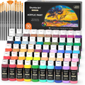 Acrylic Paint, 50 Colors Acrylic Paint Set, 2oz/60ml Bottles, Rich Pigments, Water Proof, Premium for Art...