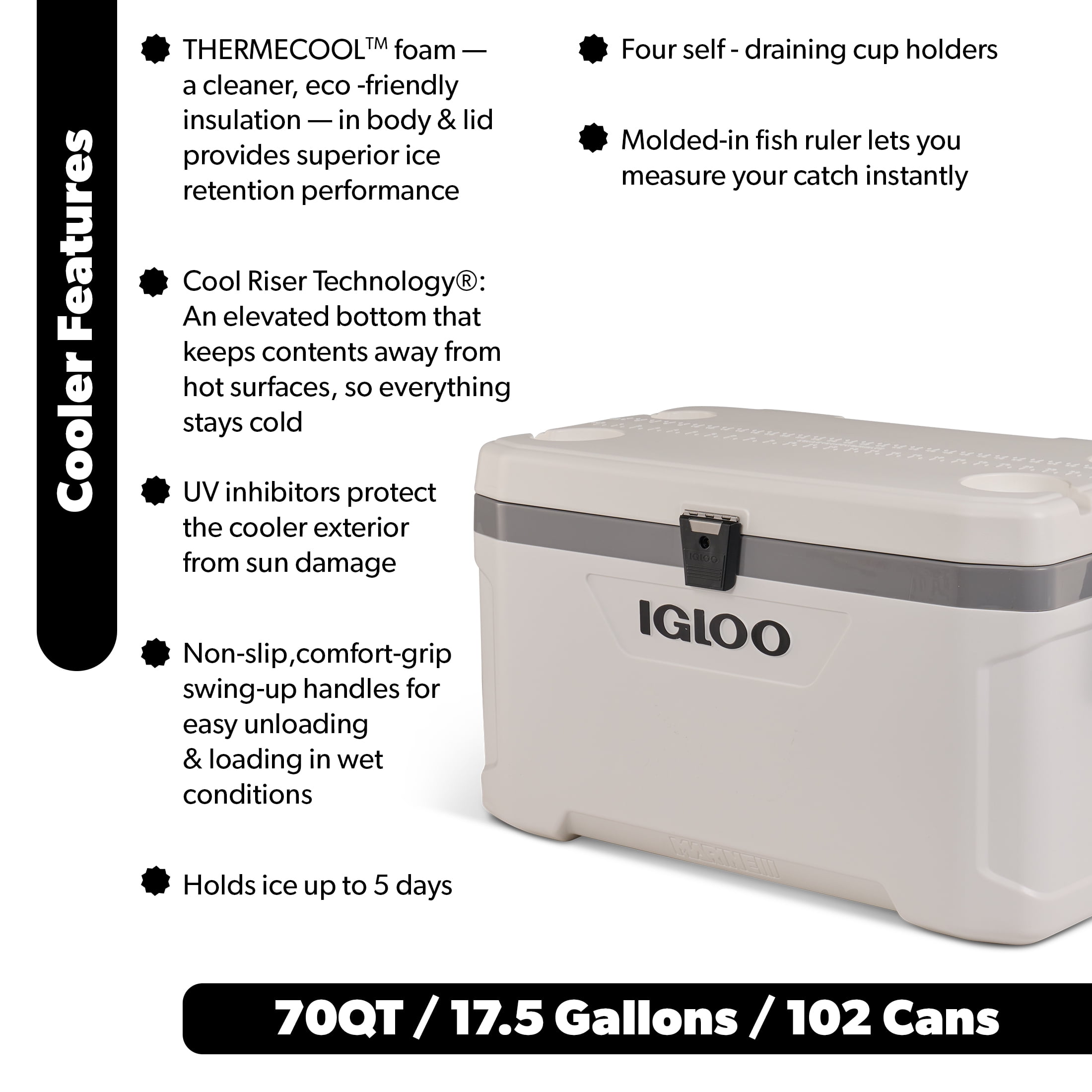70 Qt Latitude Marine Ultra, White and Moonscape