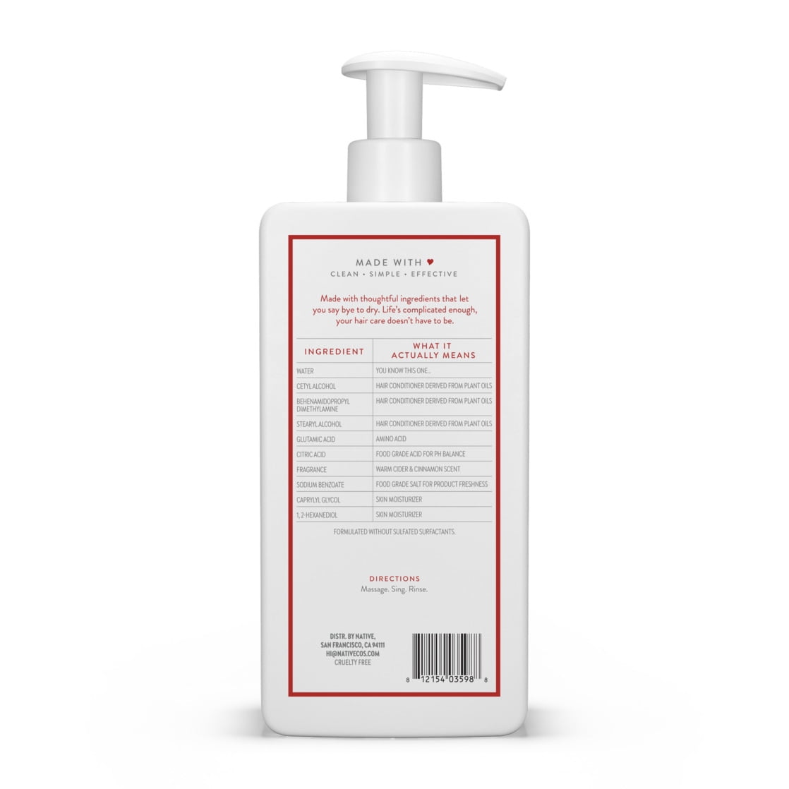 Moisturizing Conditioner, Warm Cider & Cinnamon, Sulfate & Paraben Free, 16.5 fl oz