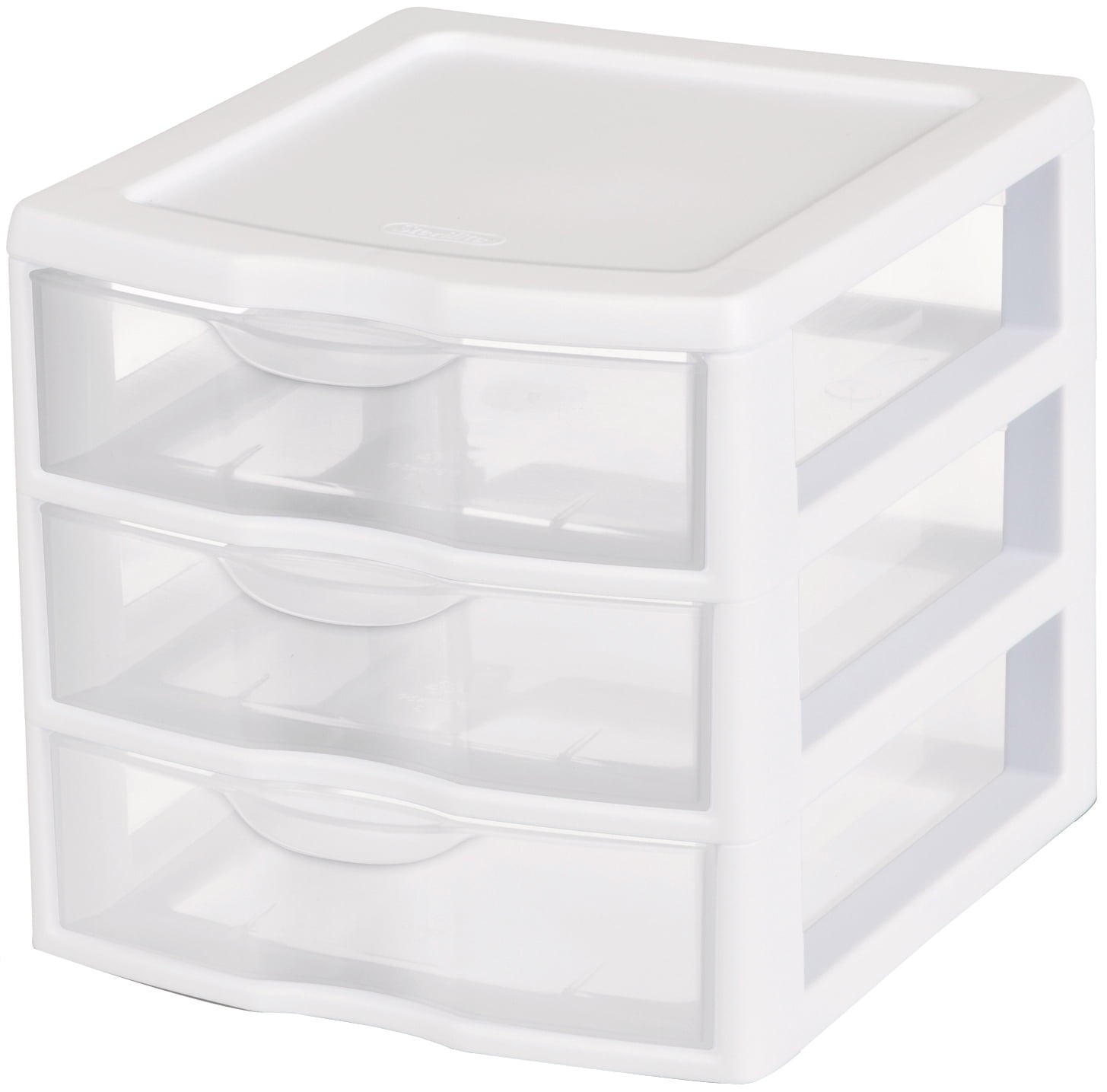 3 Drawer Clear Storage Bin, Desktop Drawer Storage Container, White