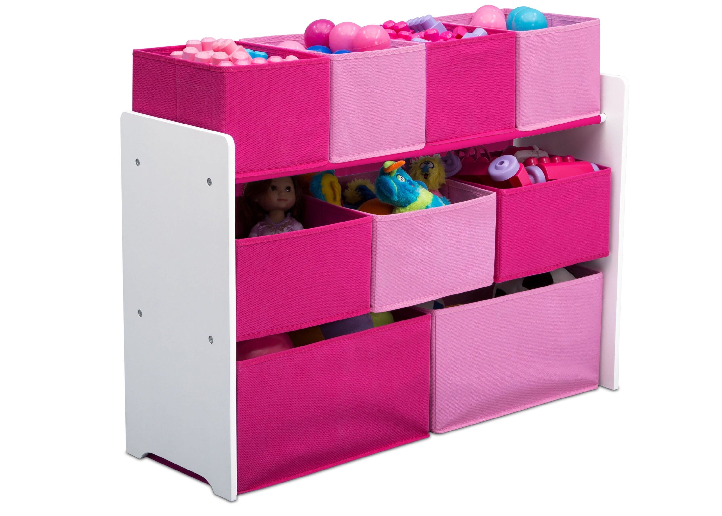 Deluxe Multi-Bin Toy Organizer with Storage Bins, Greenguard Gold, Wood, Natural