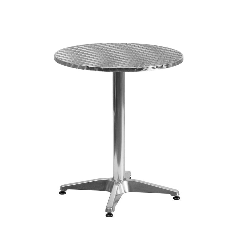 27.5 Round Aluminum Smooth Top Indoor-Outdoor Table with Base