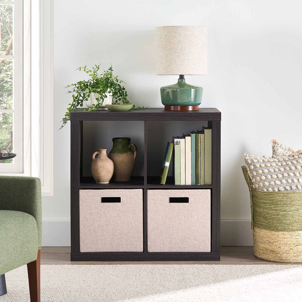 Better Homes & Gardens 4 Cube Storage Organizer, White Texture