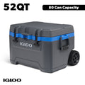 52 QT Overland Ice Chest Cooler with Wheels, Gray and Blue
