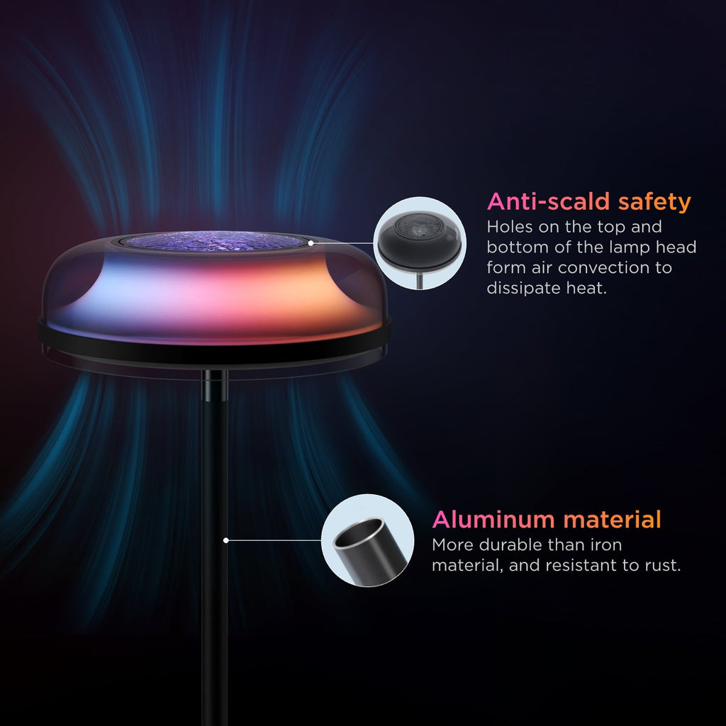 Floor Lamp RGBIC Ripple Projector Modern Style - LED, Dimmable, 1000lm, White